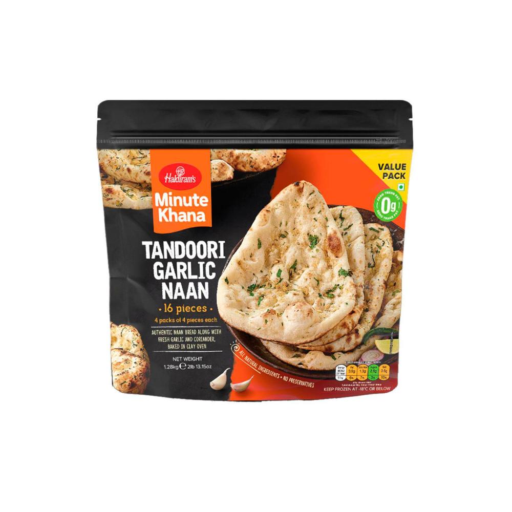 Haldirams Tandoori Garlic Naan 16 Pack - 1.28kg