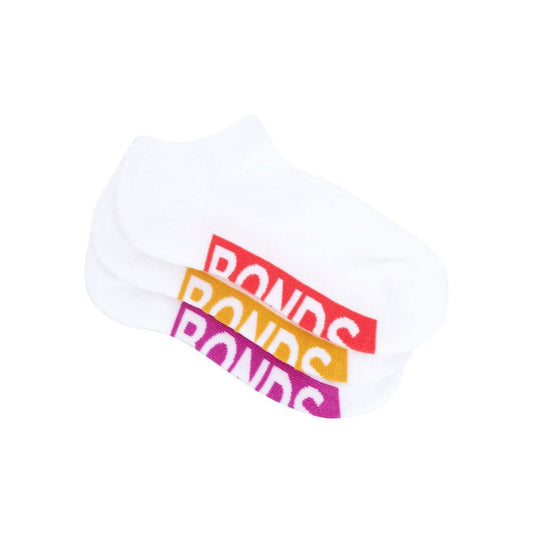 Bonds Womens Logo Low Cut Size 3-8 3 pack