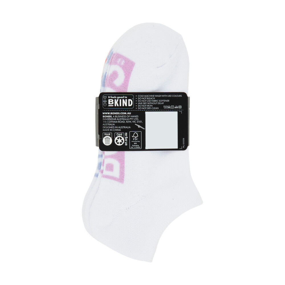 Bonds Womens Logo Low Cut Size 8-11 - 3 pack