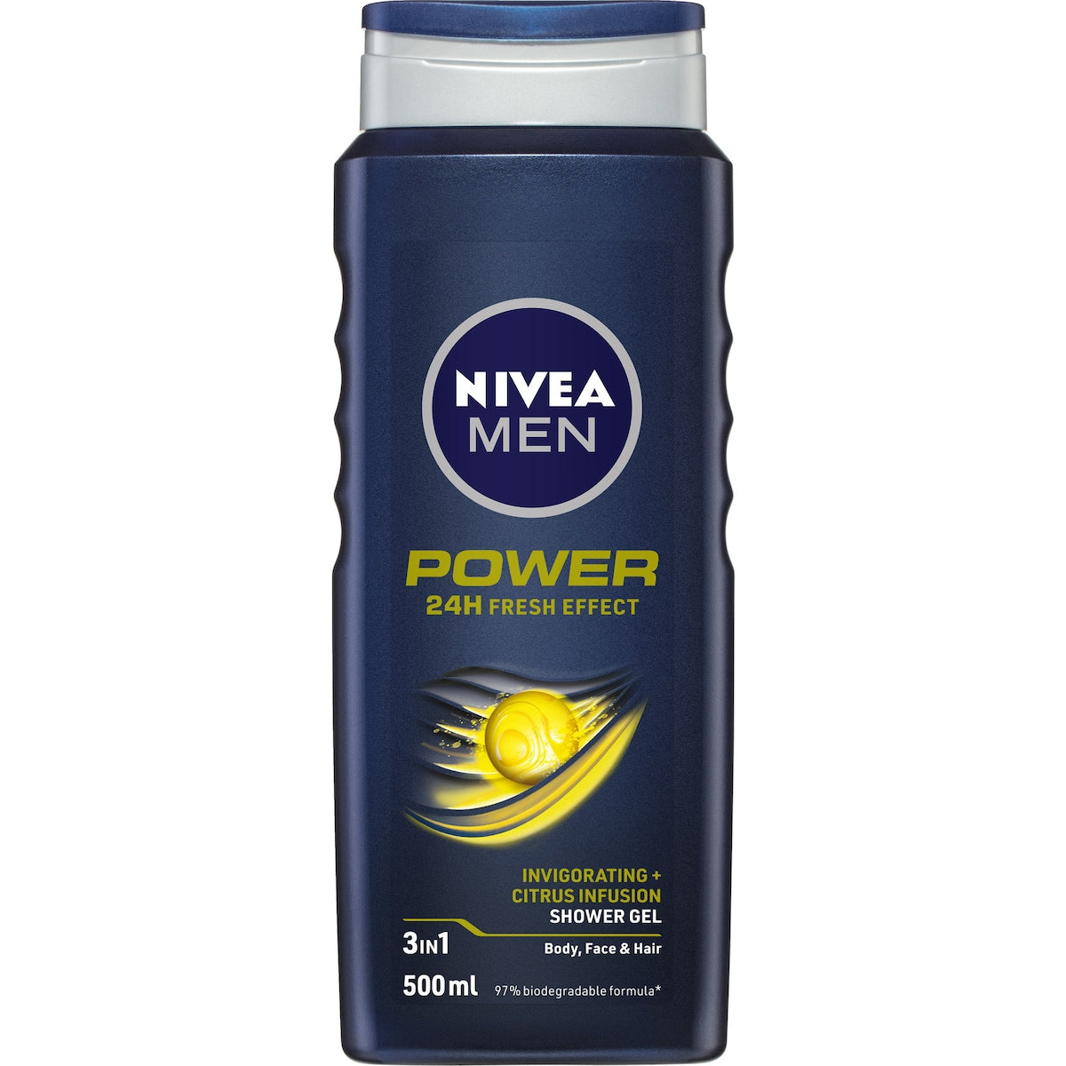 Nivea Men Power Refresh Shower Gel & Body Wash 24 Hour Effect 500mL