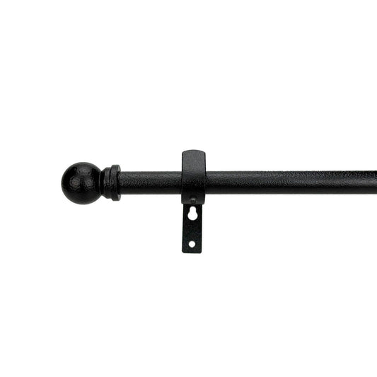 Pillar 16mm Black Ball Curtain Rod Finials - 1 Pair
