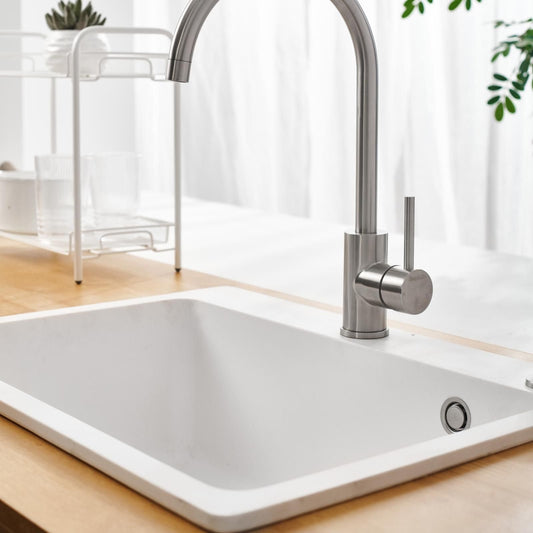 Mondella Stainless Steel Resonance Side Pin Lever Sink Mixer - 35mm