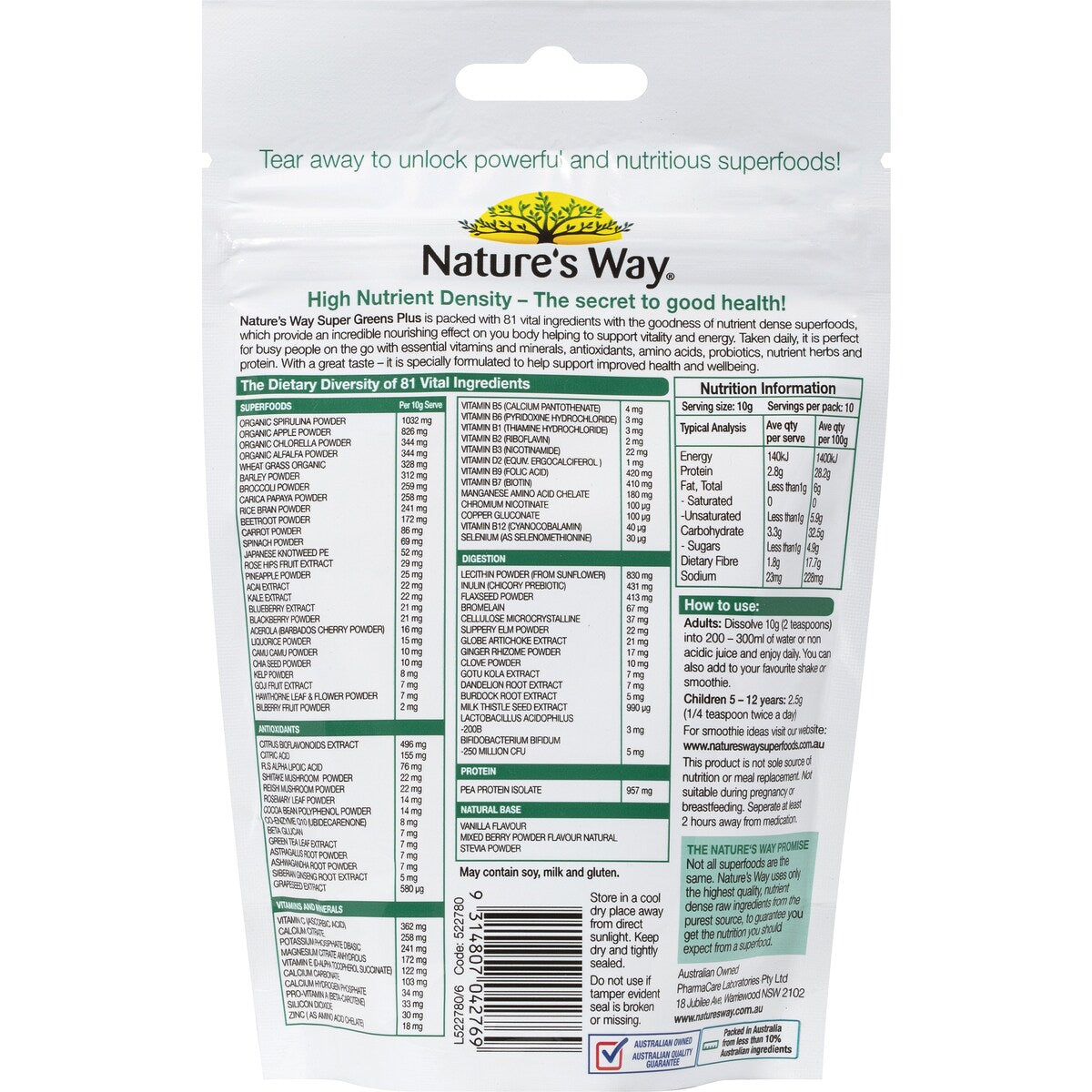 Natures Way Super Foods Green Boost 100g