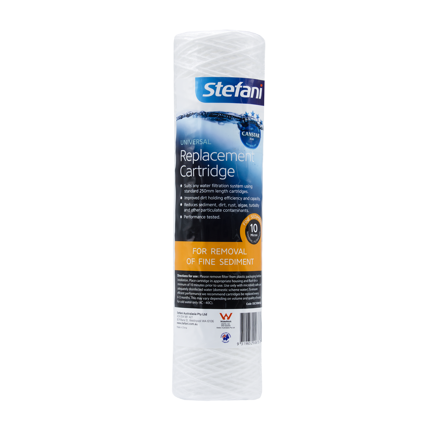 Stefani Fine Sediment Universal Replacement Cartridge - 10 Micron - 250mm