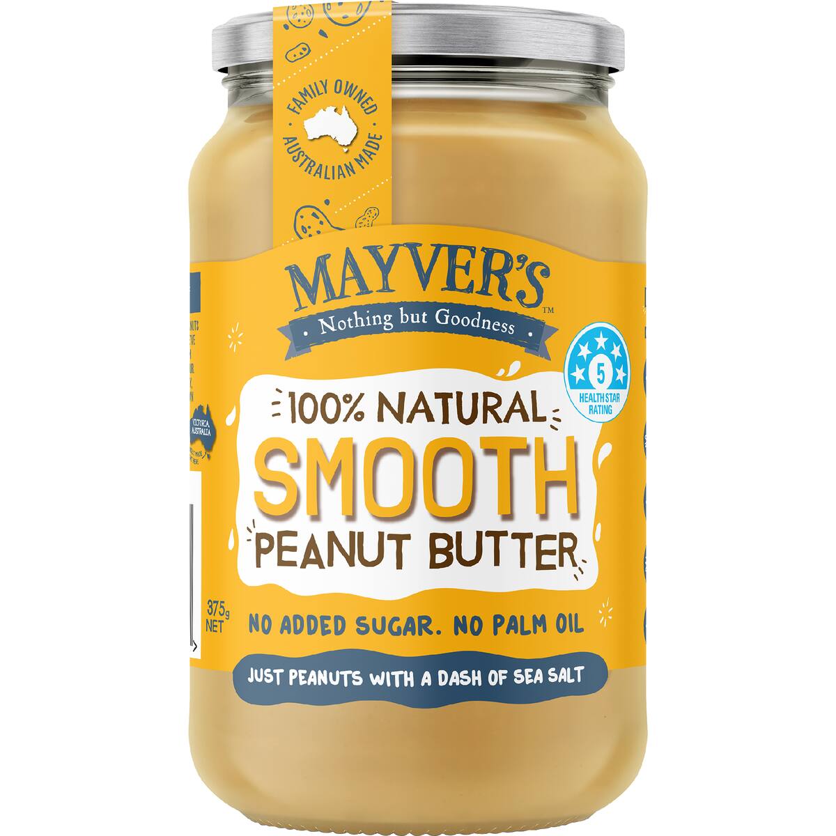 Mayver's Smooth Peanut Butter 375g