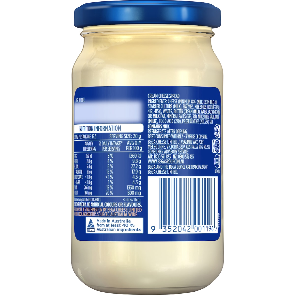Bega Cream Cheese Spread 250g