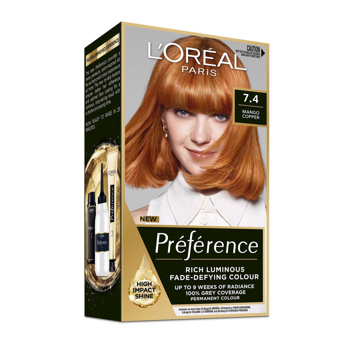 L'oreal Paris Preference Hair Colour 7.4 Mango Copper Each