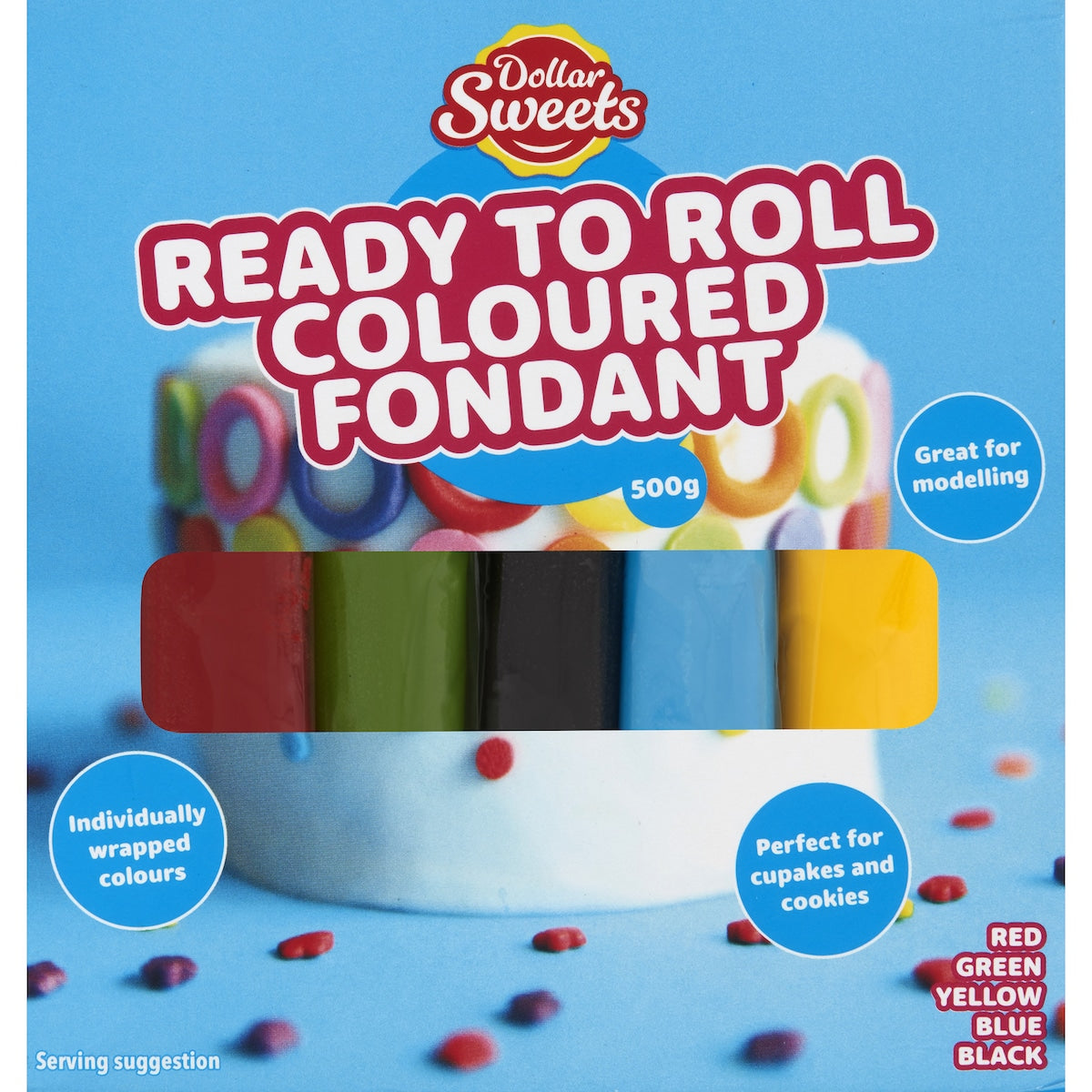 Dollar Sweets Ready To Roll Coloured Fondant 5 Pack
