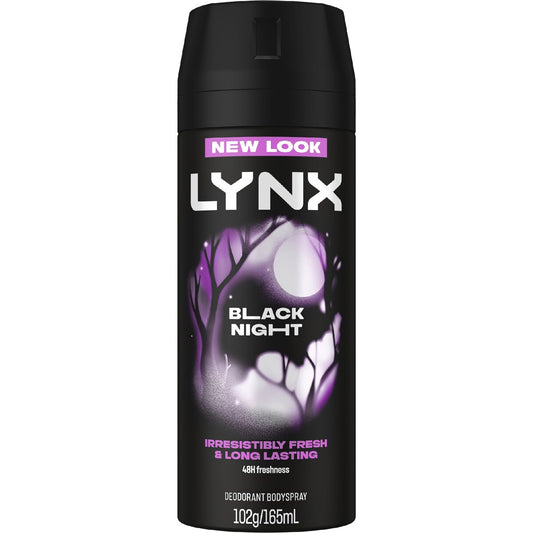 Lynx Deodorant Body Spray Black Night 48h 165ml
