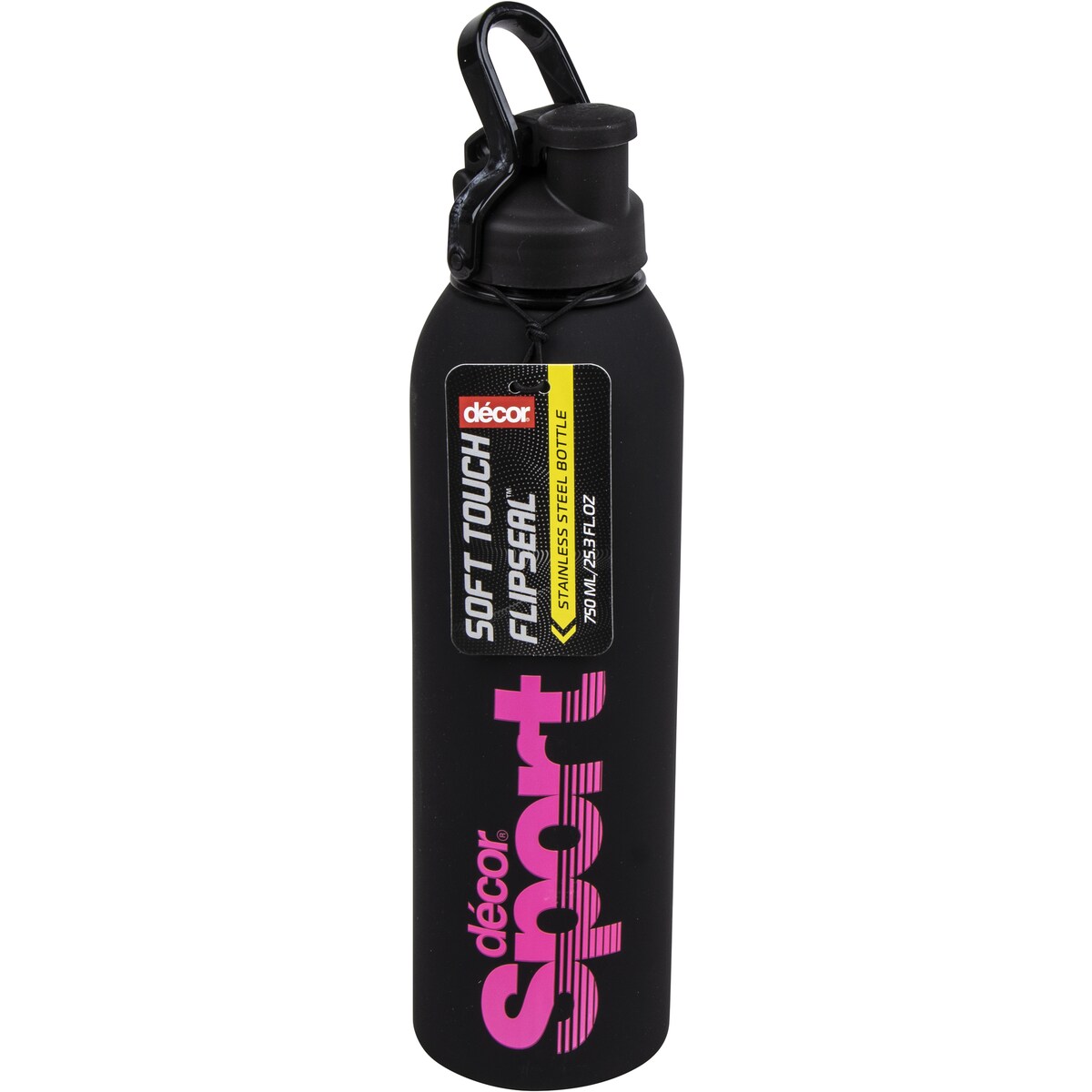 Decor Pumped Soft Touch Sports Bottle 750ml Assorted Each