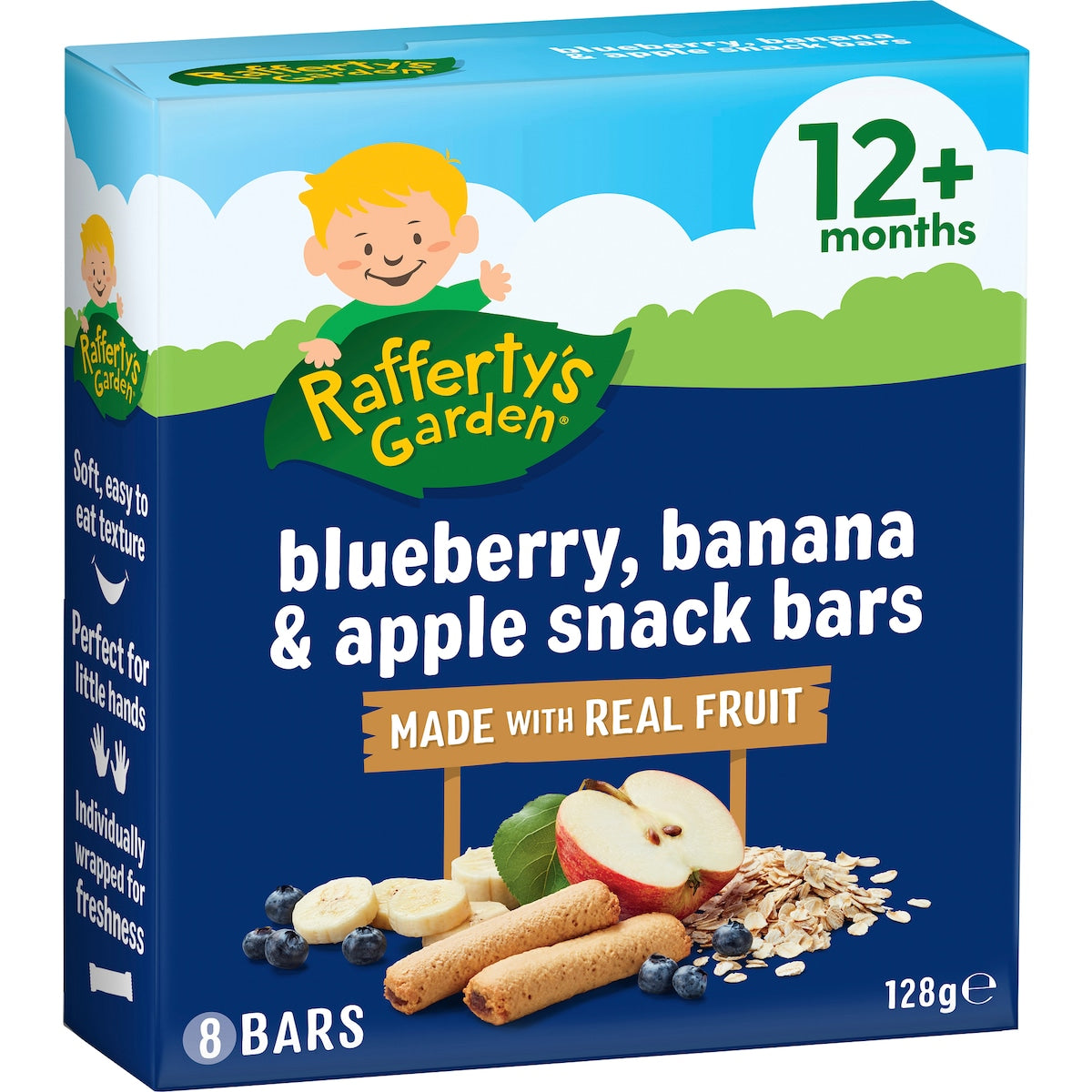 Rafferty's Garden Baby Food Blueberry, Banana & Apple Snack Bars 12+ Months 128g