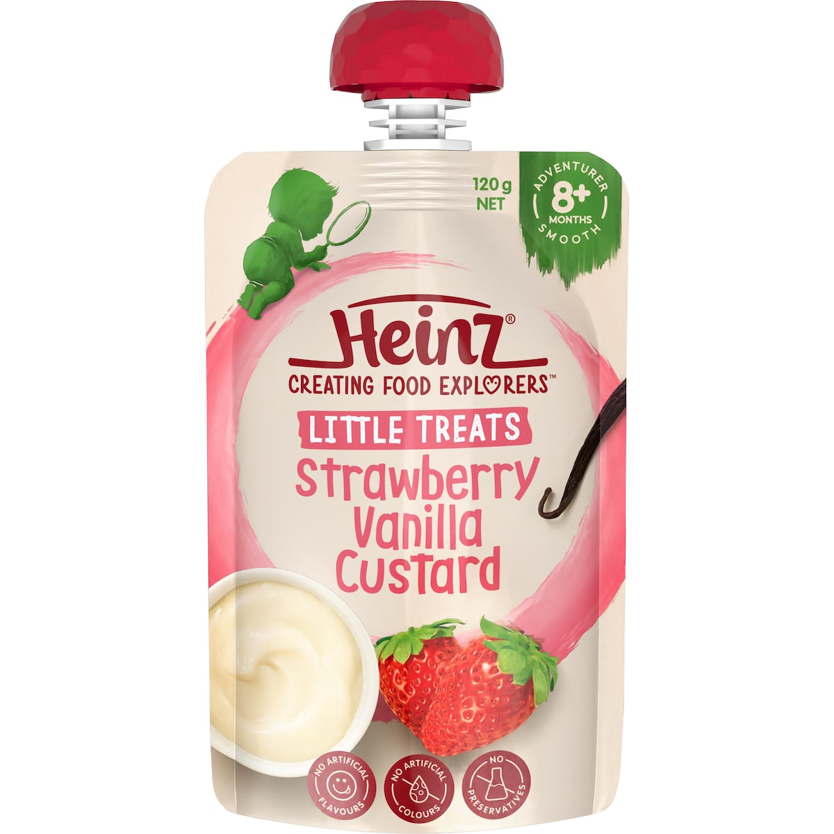 Heinz Baby Food 8+ Months Strawberry Vanilla Custard 120g