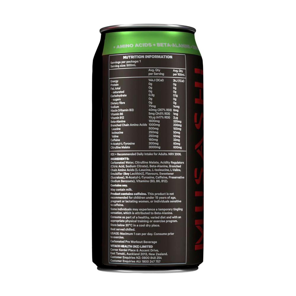 Musashi Energy Drink Green Apple - 500mL