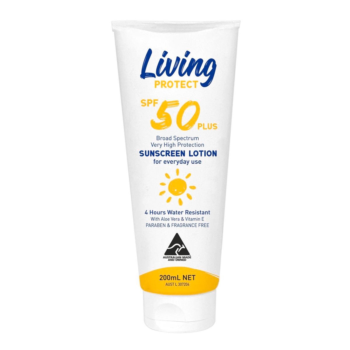 Living Protect Sunscreen - 200ml - SPF50 Plus - Water Resistant