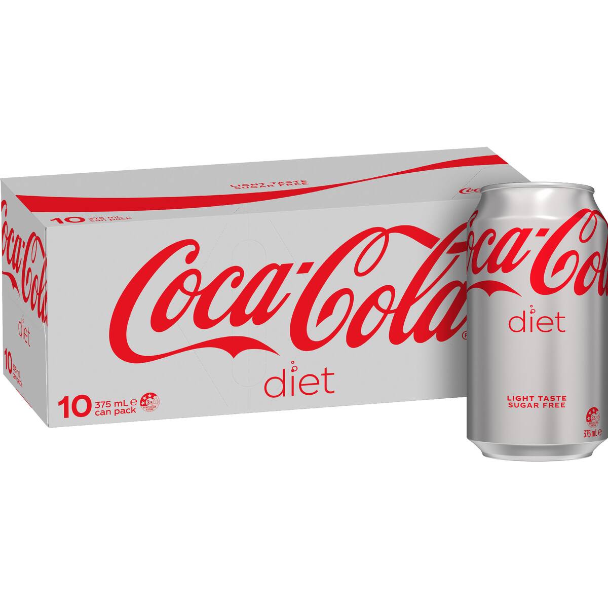 Coca-cola Diet Soft Drink Cans 375ml X 10 Pack