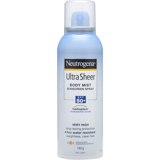 Neutrogena Ultra Sheer Body Mist Spf 50 Sunscreen 140g