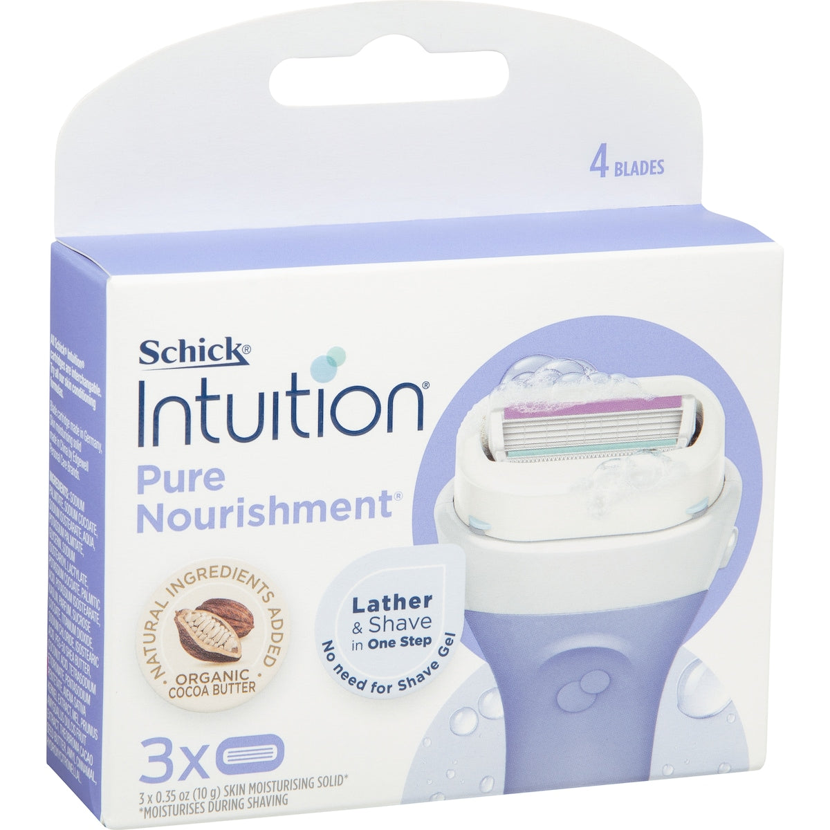Schick Intuition Razor Pure Nourish Cartridges 3 pack