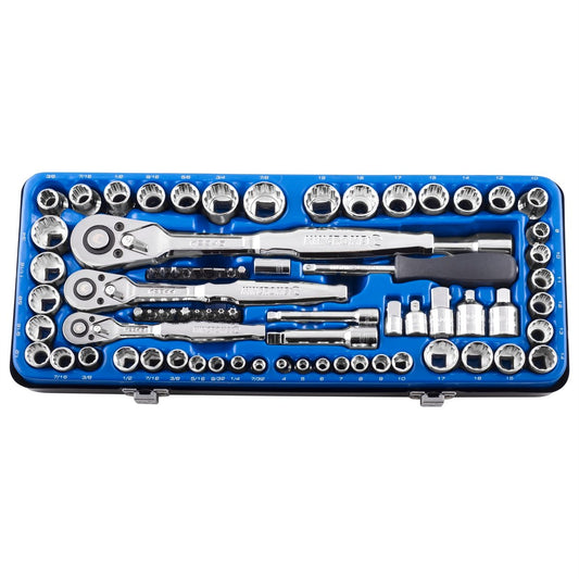 Kincrome Socket Set - 75 Piece - Chrome Vanadium Steel - Ratcheting