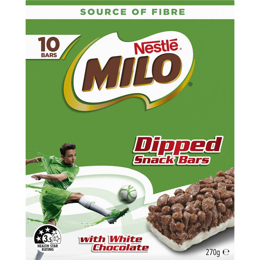 Nestle Milo Dipped Snack Bars With White Chocolate 10 pack