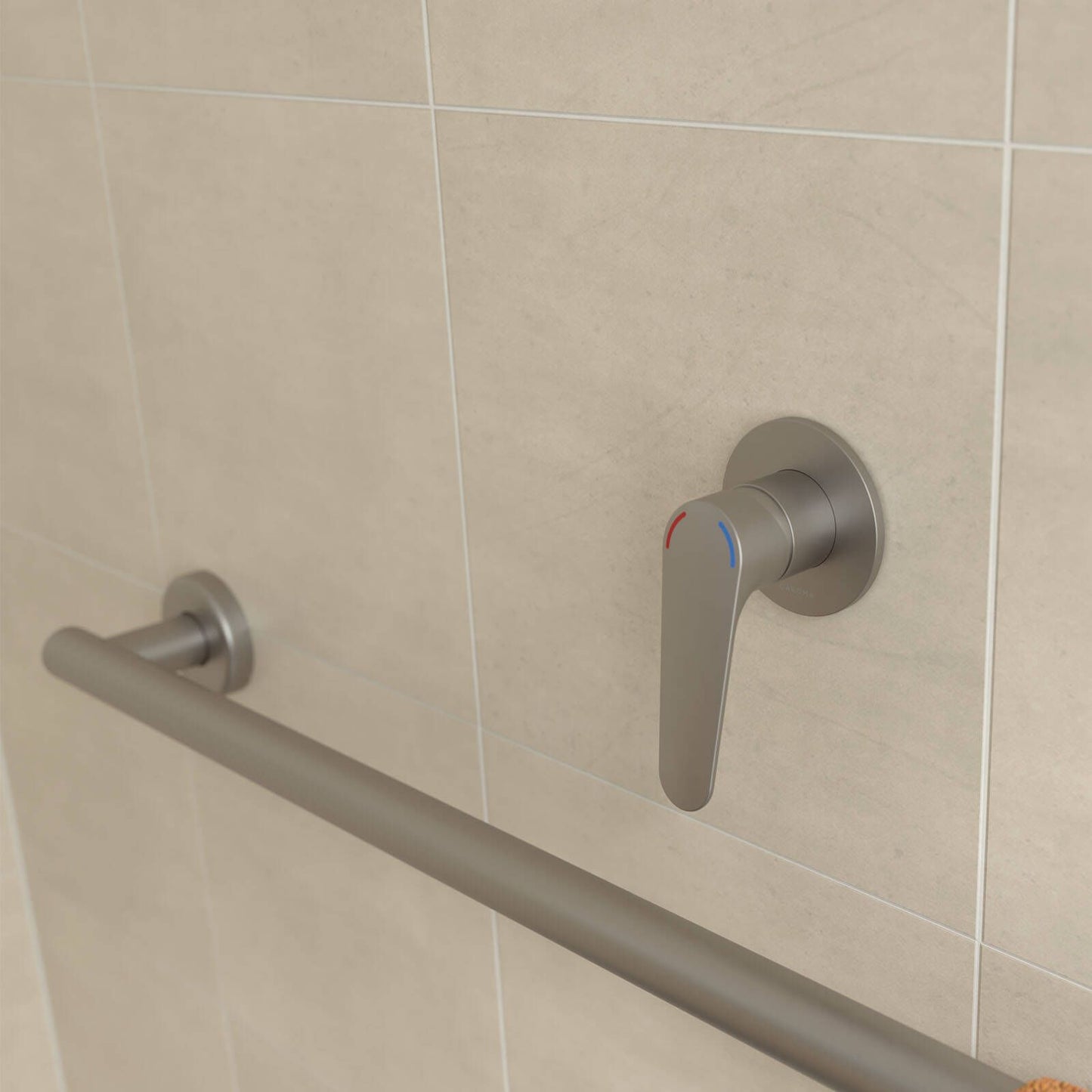 Homecare By Caroma Bath Shower Mixer - Brushed Nickel - 80 x 120mm