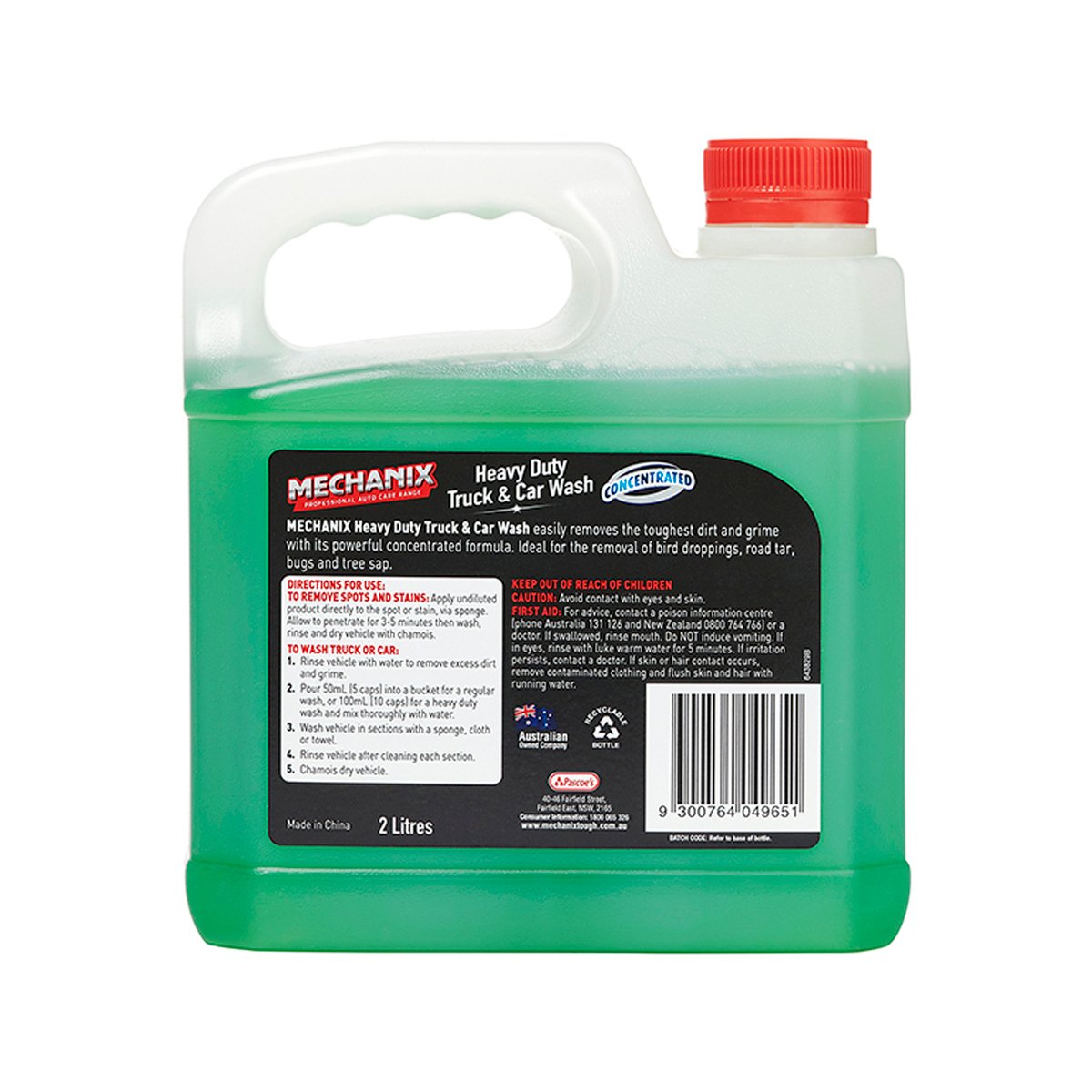 Mechanix 2L Heavy Duty Truck and Car Wash - Concentrated Formula - Safe For All Finishes