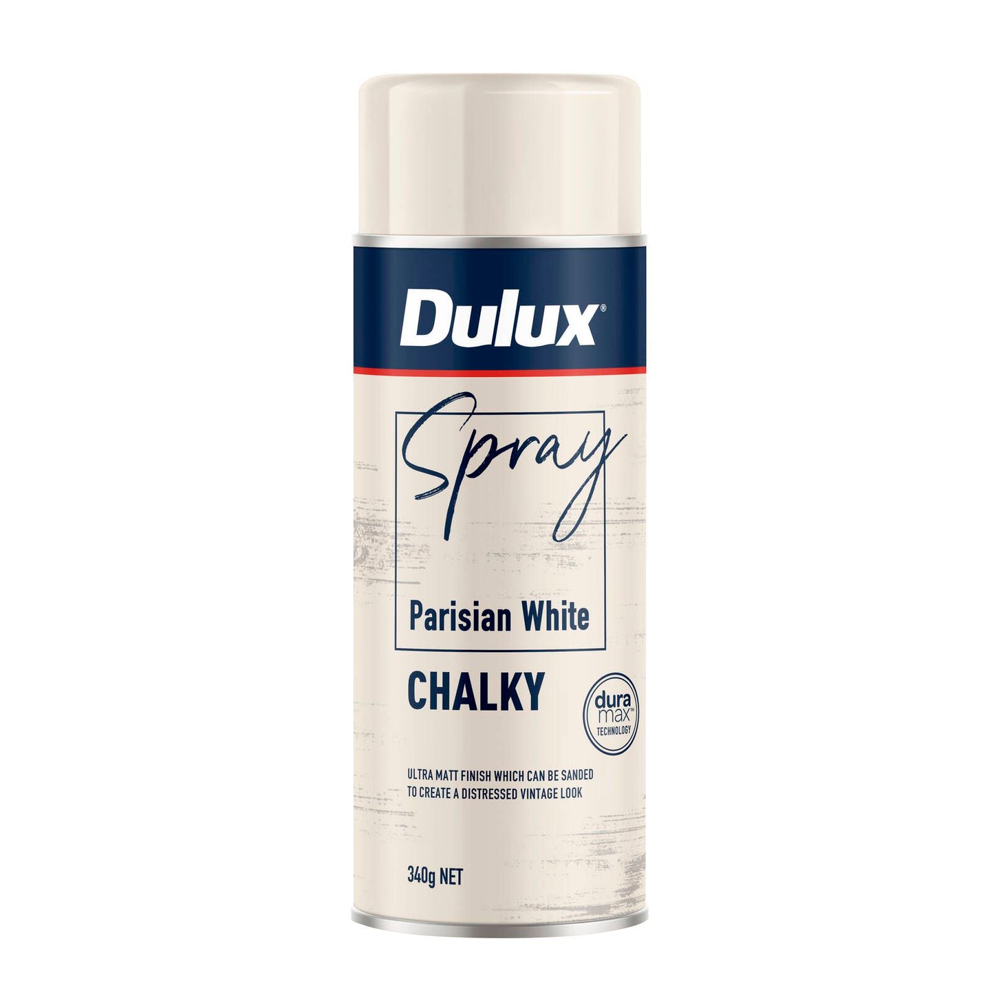 Dulux Chalky Spray Paint - 340g - Parisian White