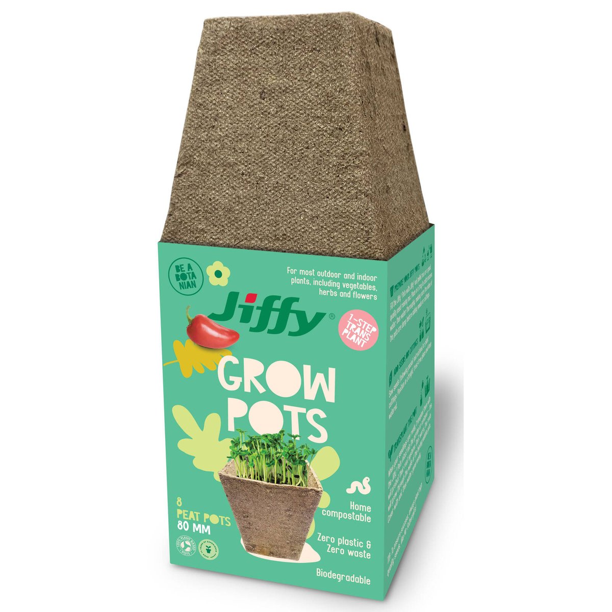 Mr Fothergill Jiffy Square Peat Propagation Pots 8cm 8 Pack Easy Use