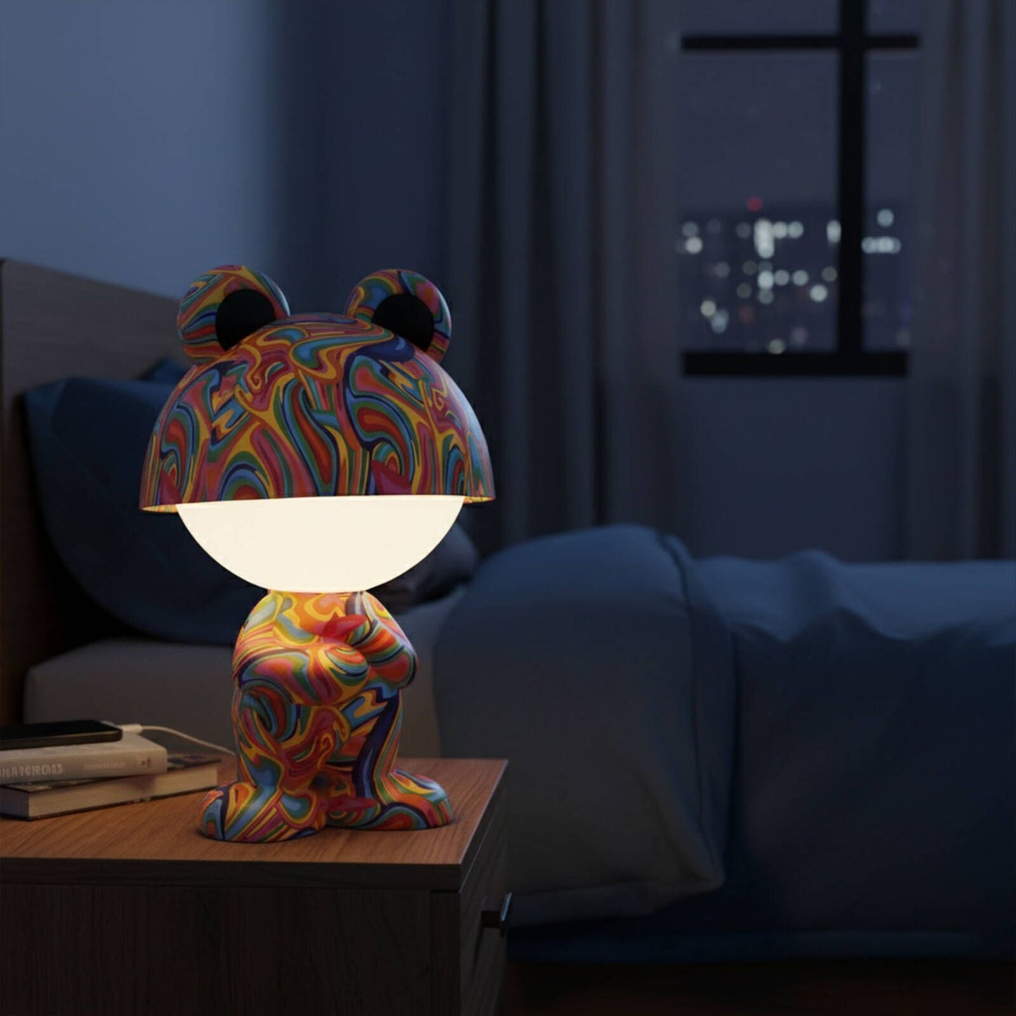Arlec Small Graffiti Standing Frog Lamp - 120 x 200mm