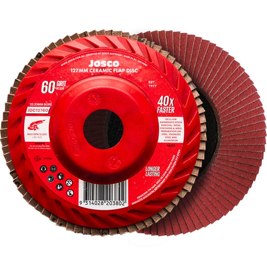Josco Ceramic Flap Disc 127mm 60G Fast Cutting Weld Preparation