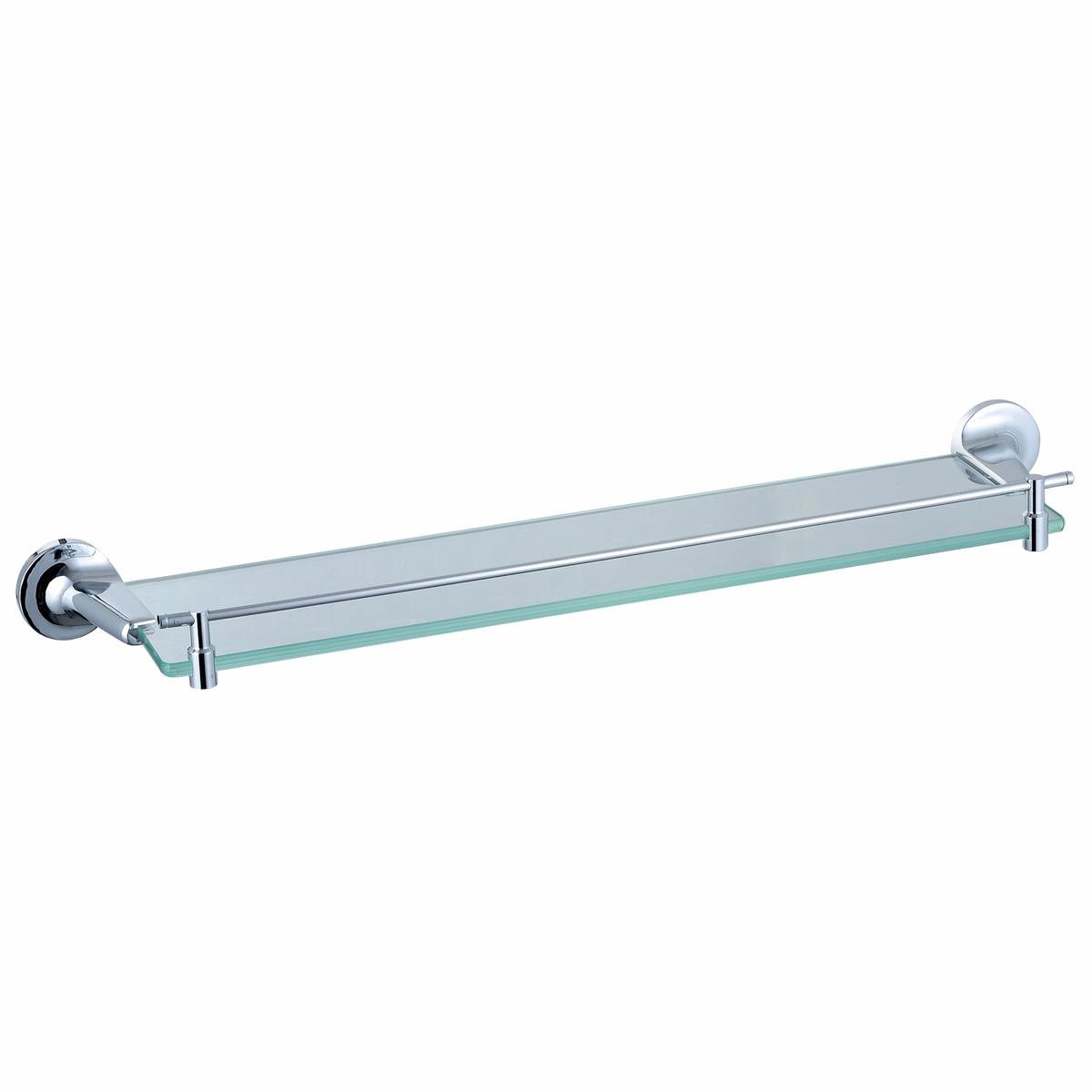 Mondella Prelude Chrome Glass Shelf - 585mm x 57mm x 132mm - Metal & Glass