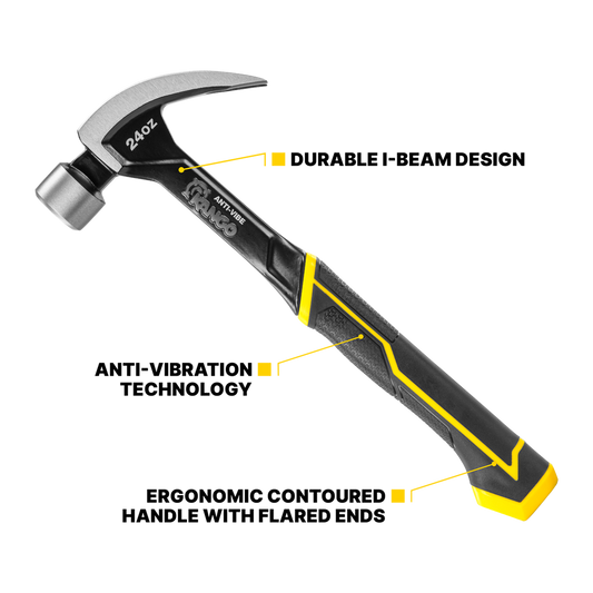 Kango Anti Vibration Steel Claw Hammer 24oz