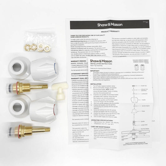 Shaw Mason White Basin Top Assembly - 59 x 97mm - Pair