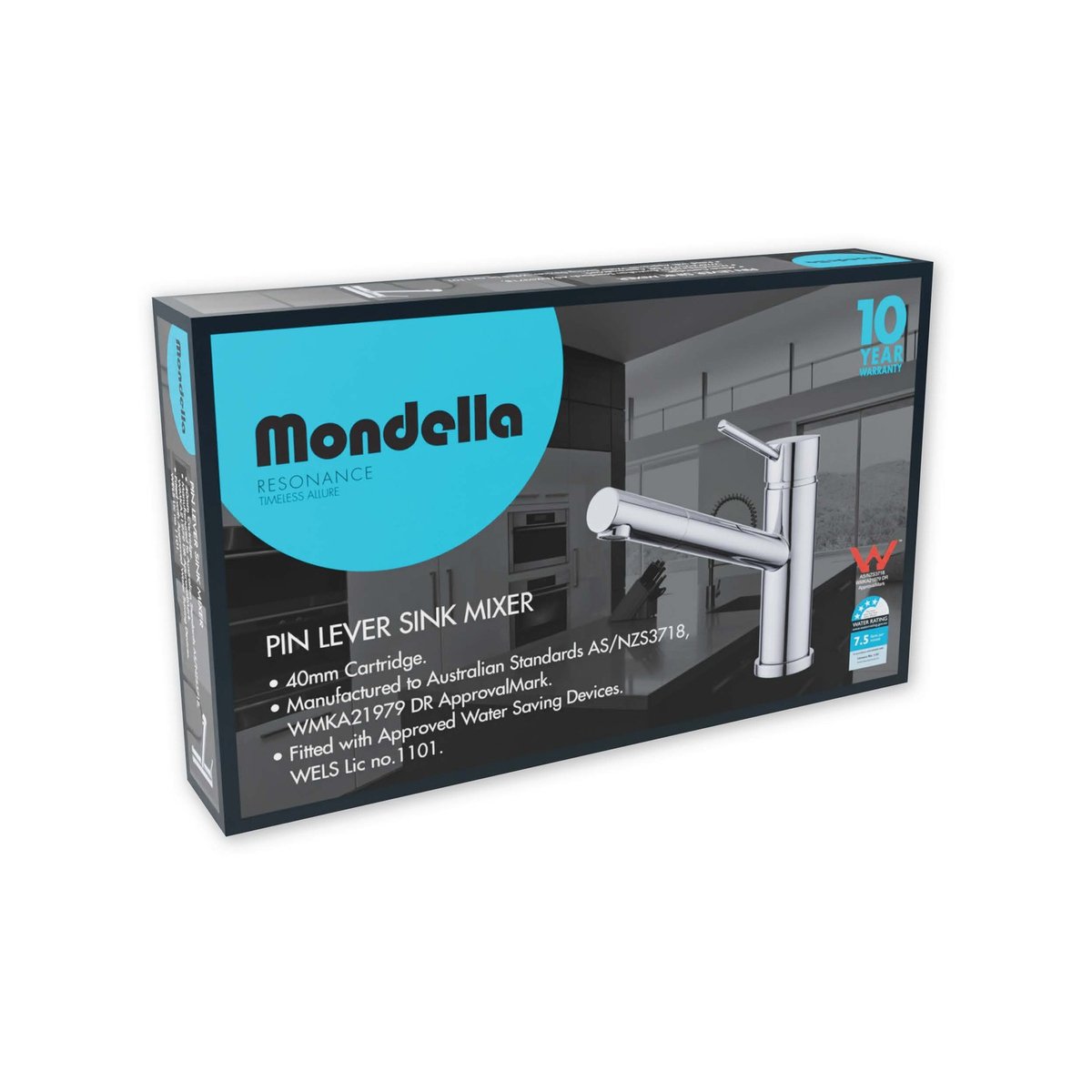 Mondella Sink Mixer - 40mm - Chrome - Brass - Pin Lever Handle