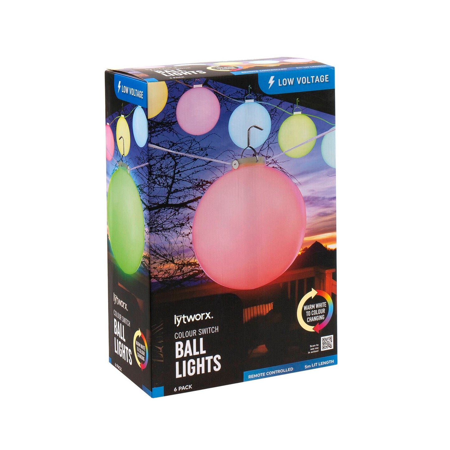 Lytworx Colour Switch Ball Lights - 5.9m - 6 Pack