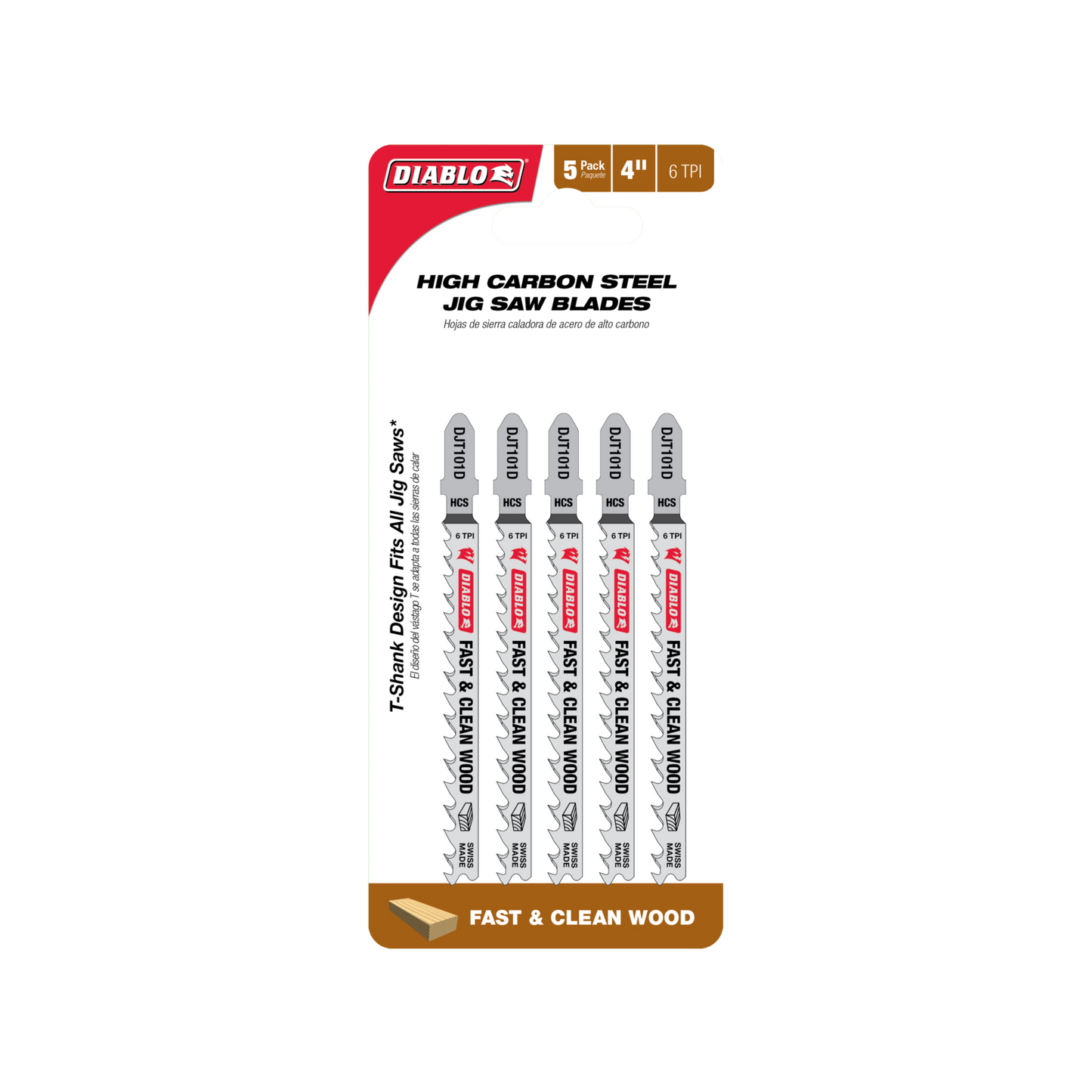 Diablo High Carbon Steel Jig Saw Blade - 100mm - 5 Pack