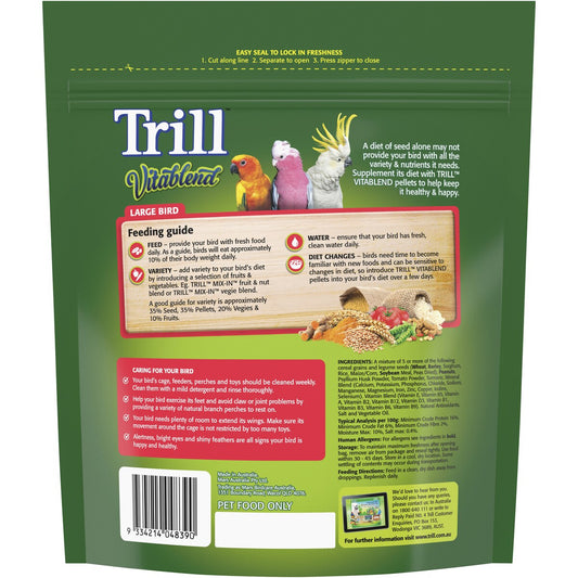 Trill Food Pellets Large Birds 600g
