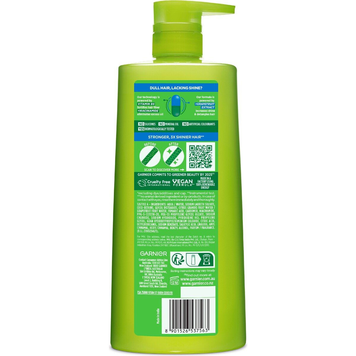 Garnier Fructis Normal Strength & Shine Shampoo 850mL