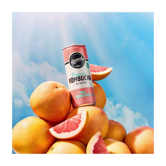 Remedy Organic Drinks Kombucha Pink Grapefruit 4x250ml