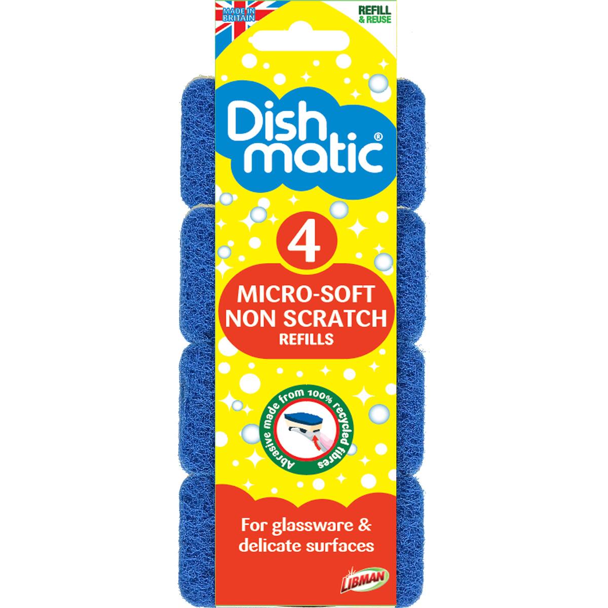 Dishmatic Micro Soft Non Scratch Refills 4 Pack