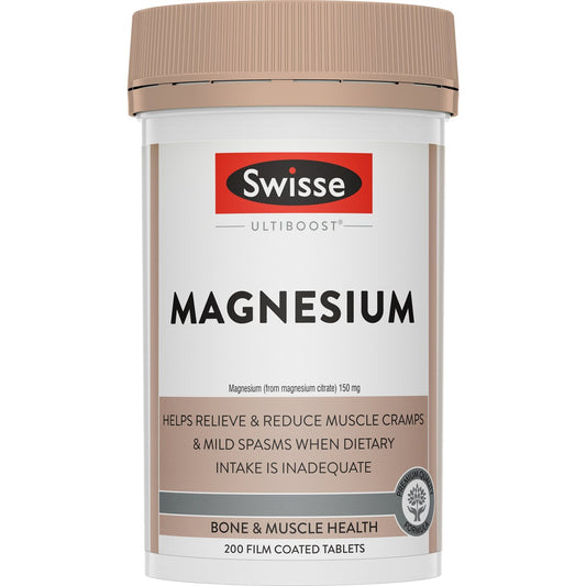 Swisse Ultiboost Magnesium Tablets For Bone And Muscle Health 200 Pack