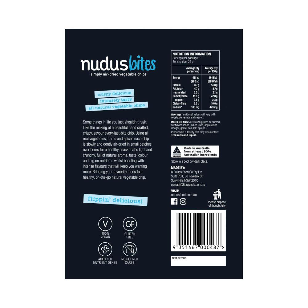 Nudus Bites Mushroom Chips Cracking Seasalt - 25g