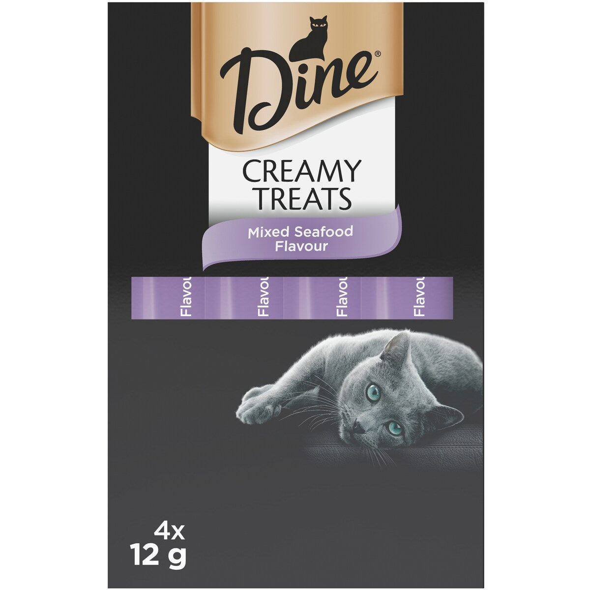 Dine Creamy Treats Cat Treats Mixed Seafood Sachets 12g x 4 pack