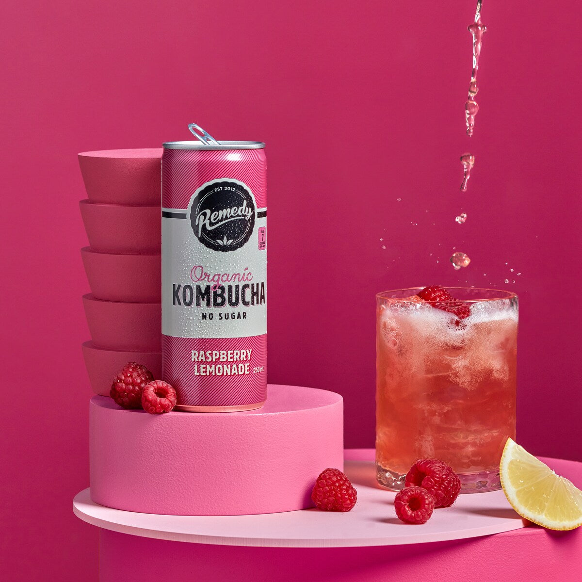 Remedy Raspberry Lemonade Kombucha 4 pack