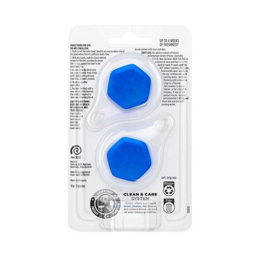 Harpic Hygienic & Fresh Sticker Adhesive Toilet Block Marine - 2 pack