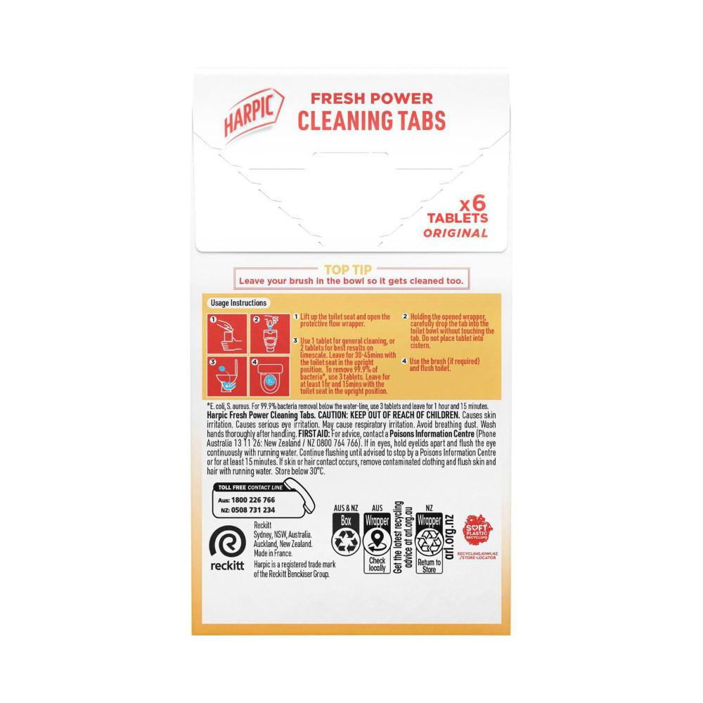 Harpic Fresh Power Toilet eaning Tabs Original - 6 pack
