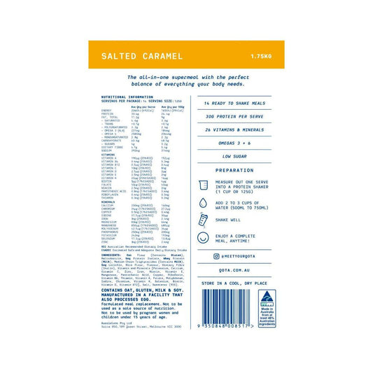 Qota Complete Meal Replacement Salted Caramel - 1.75kg