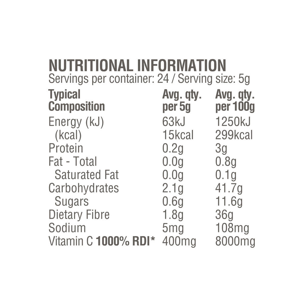 Raw Wholefood Extracts Vitamin C - 120g