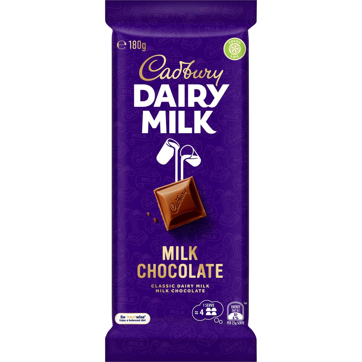 Cadbury Dairy Milk Chocolate Block 180g