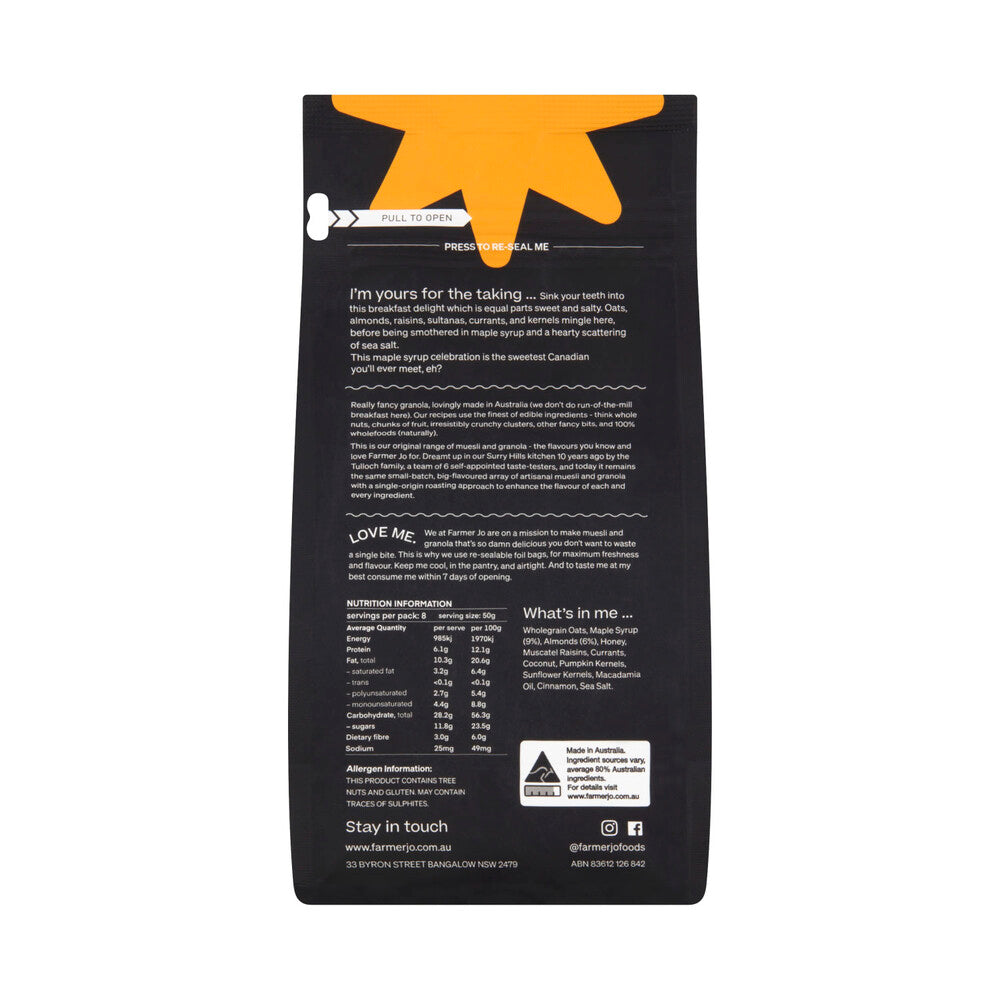 Farmer Jo Maple Granola - 400g