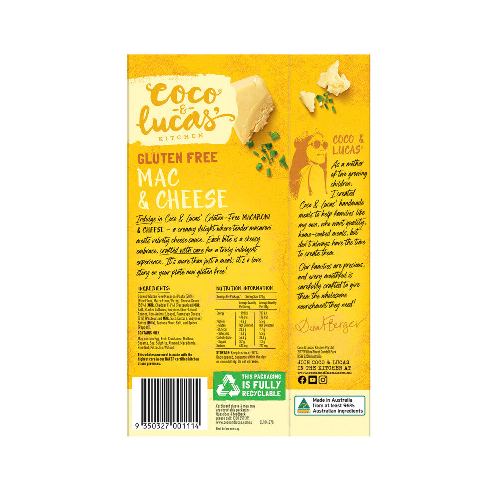Coco & Lucas Gluten Free Mac & Cheese - 270g